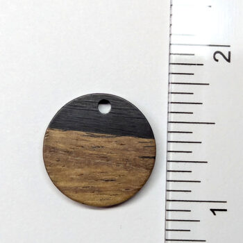 Black Round Circle Resin Geometric Wood Pendant - Image 2