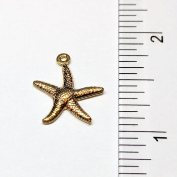 Stainless Steel Double-Sided Starfish Charm Gold - Image 2