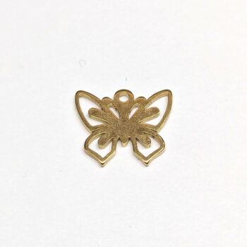 Stainless Steel Delicate Hollow Butterfly Charm Gold