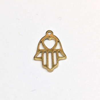 Stainless Steel Delicate Hollow Hamsa Hand Charm Gold