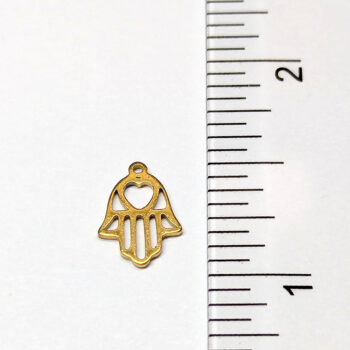 Stainless Steel Delicate Hollow Hamsa Hand Charm Gold - Image 2