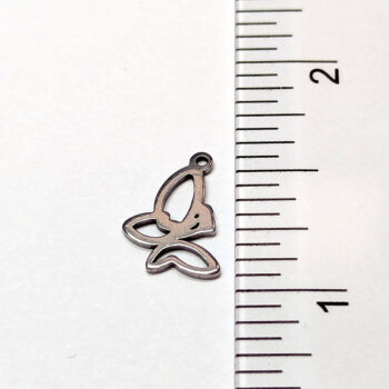 Stainless Steel Delicate Hollow Angle Butterfly Charm Silver - Image 2