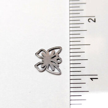 Stainless Steel Delicate Hollow Butterfly Charm Silver - Image 2