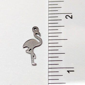 Stainless Steel Delicate Solid Flamingo Bird Charm Silver - Image 2