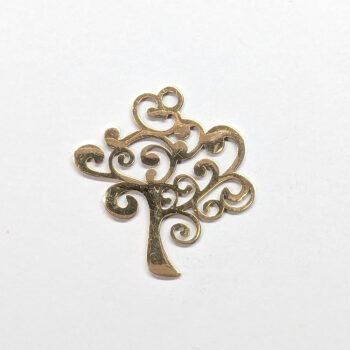 Stainless Steel Modern Tree Charm Gold