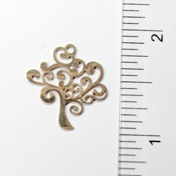 Stainless Steel Modern Tree Charm Gold - Image 2