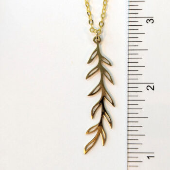 Stainless Steel Leaf Leaves Branch Gold Necklace - Image 5