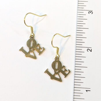 Stainless Steel Angle LOVE Charm Gold Earrings - Image 2