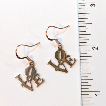 Stainless Steel Angle LOVE Charm Rose Gold Earrings - Image 3