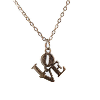 Stainless Steel Angle LOVE Rose Gold Necklace