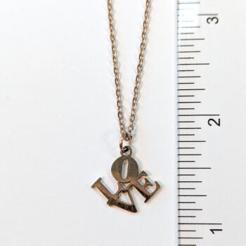 Stainless Steel Angle LOVE Rose Gold Necklace - Image 2