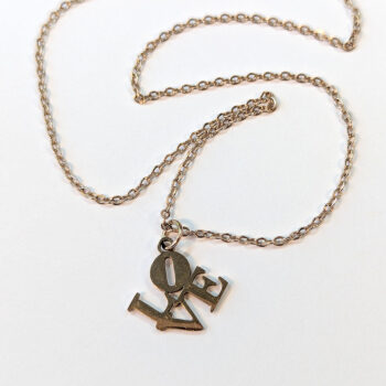 Stainless Steel Angle LOVE Rose Gold Necklace - Image 3