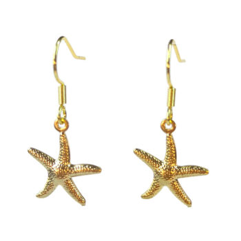 Stainless Steel Double-Sided Starfish Gold Earrings