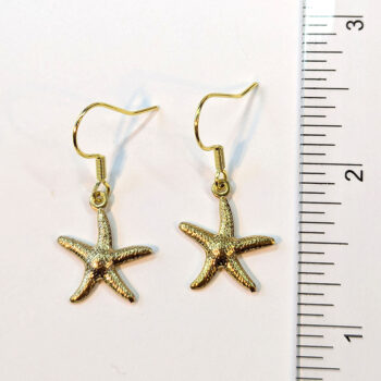 Stainless Steel Double-Sided Starfish Gold Earrings - Image 2