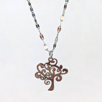 Stainless Steel Modern Tree Silver Necklace - Image 6