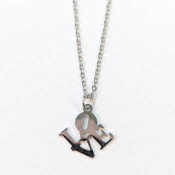 Stainless Steel Angle LOVE Silver Necklace - Image 5