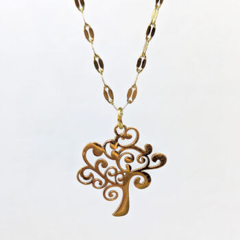 Stainless Steel Modern Tree Gold Necklace - Image 3