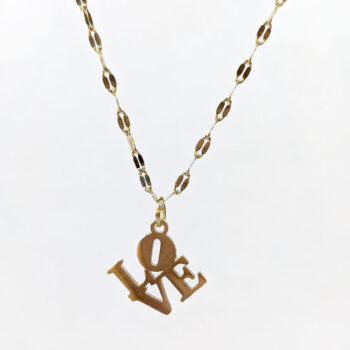 Stainless Steel Angle LOVE Gold Necklace - Image 5