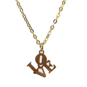 Stainless Steel Angle LOVE Gold Necklace