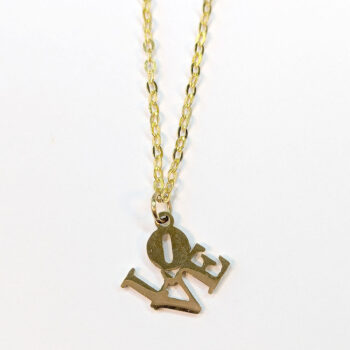 Stainless Steel Angle LOVE Gold Necklace - Image 3