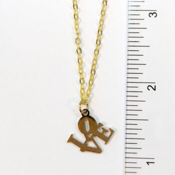 Stainless Steel Angle LOVE Gold Necklace - Image 2