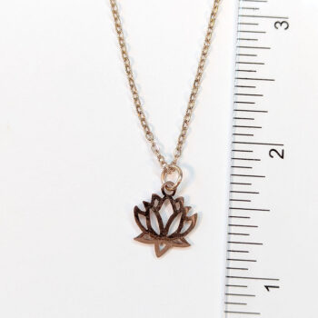 Stainless Steel Hollow Lotus Flower Rose Gold Necklace - Image 3