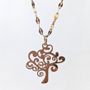 Stainless Steel Modern Tree Gold Necklace - Image 2