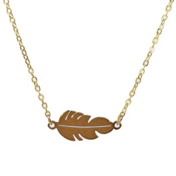 Leaf Connector Gold Stainless Steel Necklace