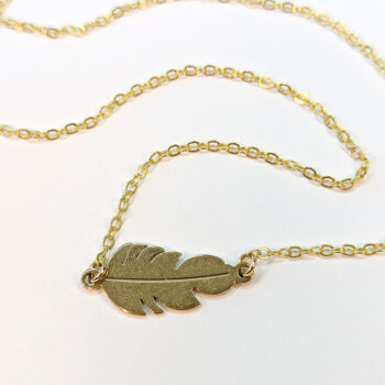 Leaf Connector Gold Stainless Steel Necklace - Image 3