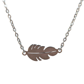 Leaf Connector Silver Stainless Steel Necklace