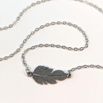 Leaf Connector Silver Stainless Steel Necklace - Image 3