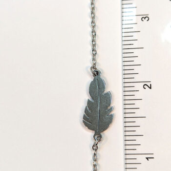 Leaf Connector Silver Stainless Steel Necklace - Image 2