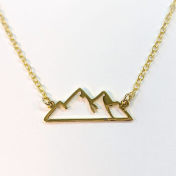 Stainless Steel Mountains Connector Gold Necklace - Image 3