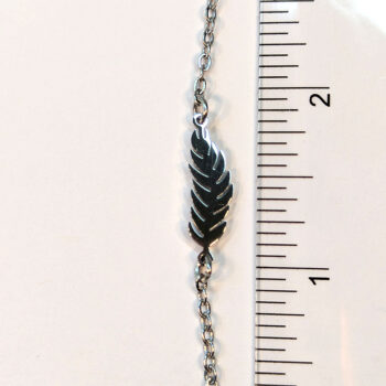 Stainless Steel Leaf Connector Silver Necklace - Image 3