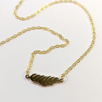 Stainless Steel Leaf Connector Gold Necklace - Image 3