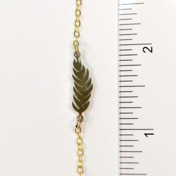 Stainless Steel Leaf Connector Gold Necklace - Image 2