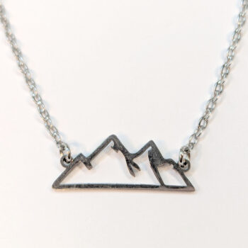 Stainless Steel Mountains Connector Silver Necklace - Image 3