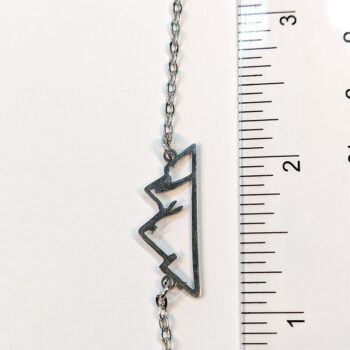 Stainless Steel Mountains Connector Silver Necklace - Image 2