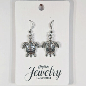 Antique Silver Sea Turtle Earrings - Image 4