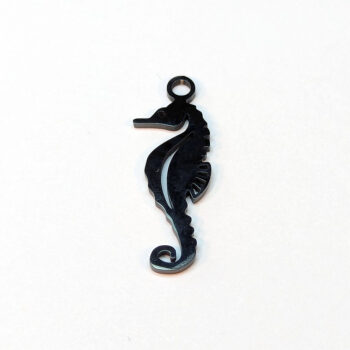 Stainless Steel Seahorse Charm Black