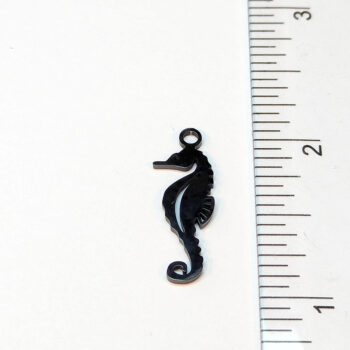 Stainless Steel Seahorse Charm Black - Image 2