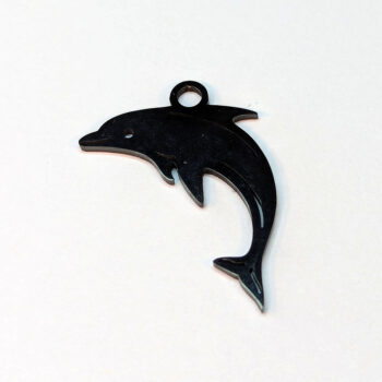 Stainless Steel Dolphin Charm Black