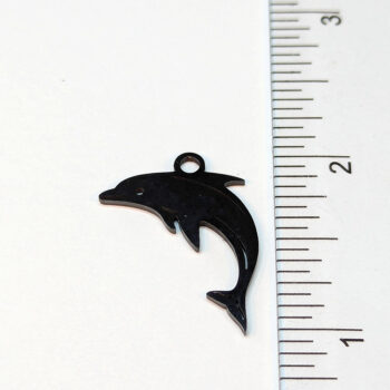 Stainless Steel Dolphin Charm Black - Image 2