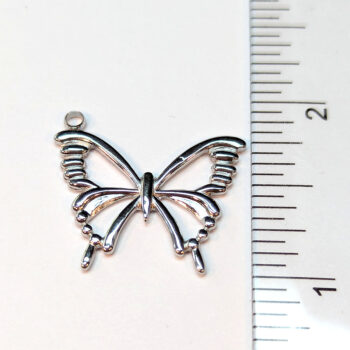 Stainless Steel Hollow Angle Butterfly Charm Silver - Image 2