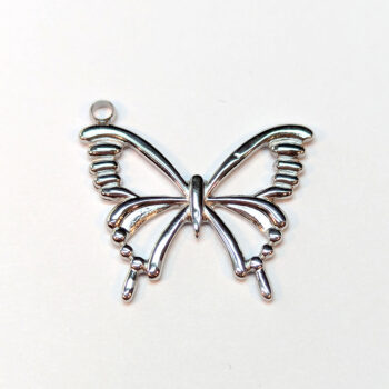 Stainless Steel Hollow Angle Butterfly Charm Silver