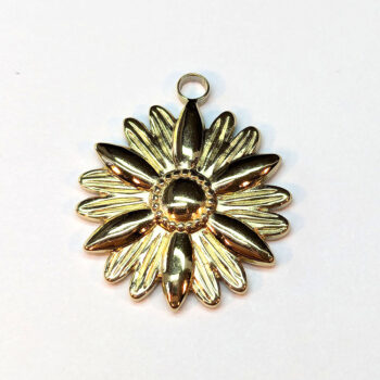 Stainless Steel Daisy Flower Pendant Gold