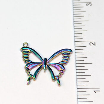 Stainless Steel Hollow Angle Butterfly Charm Rainbow - Image 2