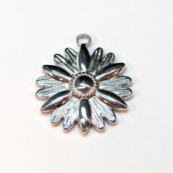 Stainless Steel Daisy Flower Pendant Silver