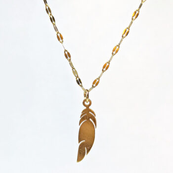 Stainless Steel Leaf Gold Necklace - Image 3