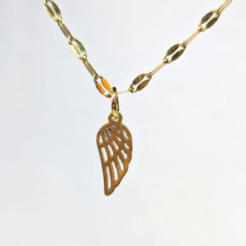 Stainless Steel Delicate Hollow Angel Wing Gold Necklace - Image 5